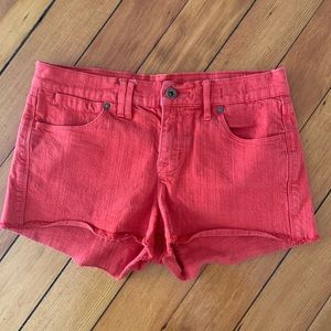 Madewell red jean shorts size 26